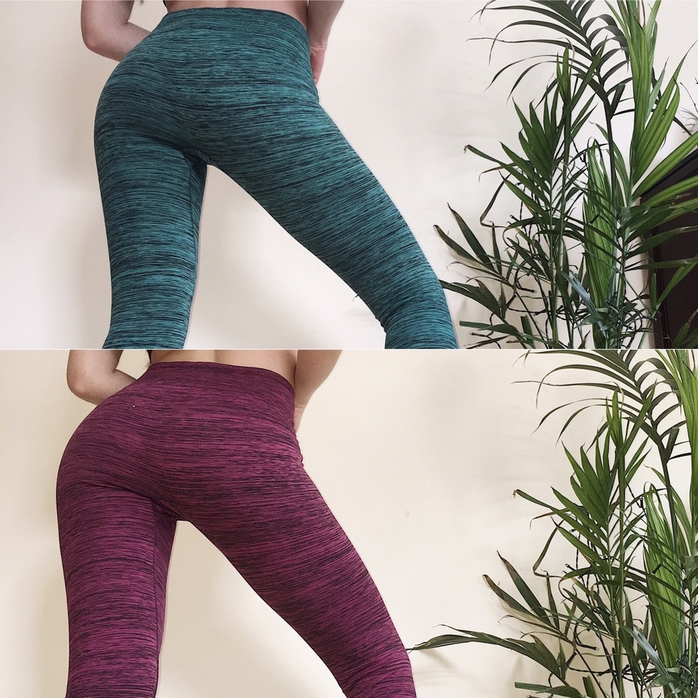 Two fur lined striped leggings
